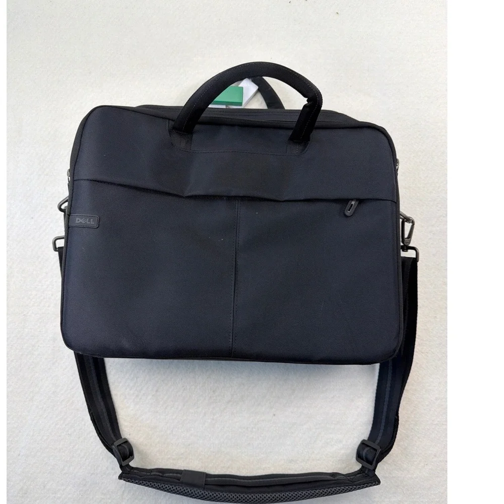 Dell Black Nylon Laptop Messenger Bag Briefcase Professional Commuter Travel